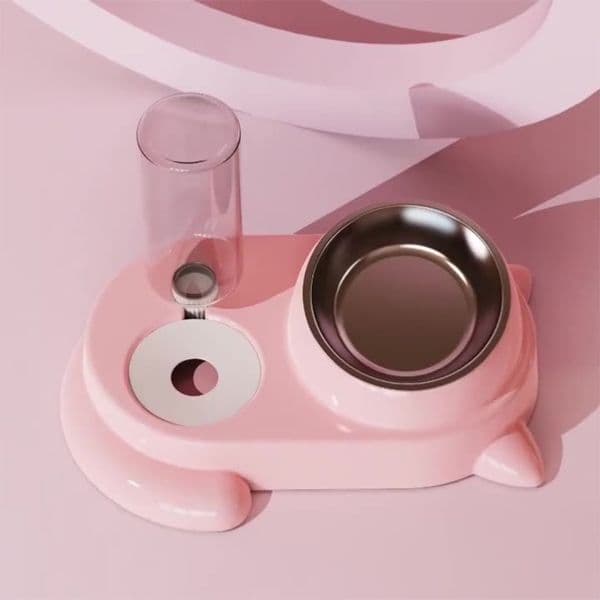 New dual-purpose cat bowl, pet food bowl, pet automatic drinking water feeder, and double-bowl neck guard