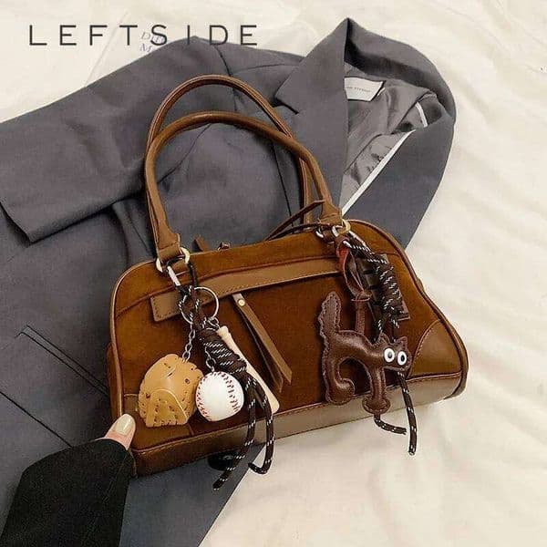 LEFTSIDE Small NUBUCK Underarm Tote Bags Lady Shoulder Bag For Women Winter New Fashion Trend Y2k Handbags And Purses 251013