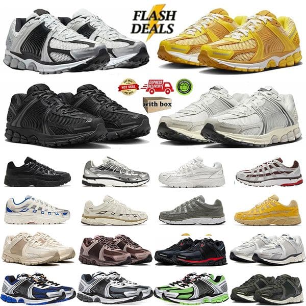 Designer Running Shoes luxury P6000 Vomero 5 Sneakers Black White Metallic Silver Dark Pony Light Aqua Outdoor Mens Womens Fashion Breathable Sports Shoes