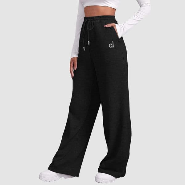 Designer Womens Yoga Pants Letter Print Winter Autumn Sports Wide Leg Woven Trousers Quick Drying Elastic Knit High Waiste Joggers Lady Women pant CRD2510152