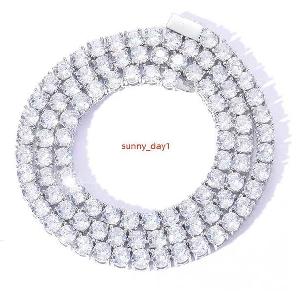 NUOYA Hip Hop Tennis Chain Necklace 5mm Gold Plated Iced Out Bling Tennis Chain Diamond Bracelet Fine Jewelry Gift for Women Designer