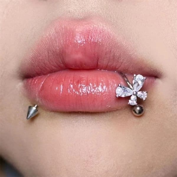 1pc Stainless Lip Ring C Shape Crystal Ins Sweet Cool Y2K Girl Piercing Cartilage Body Jewelry 251014