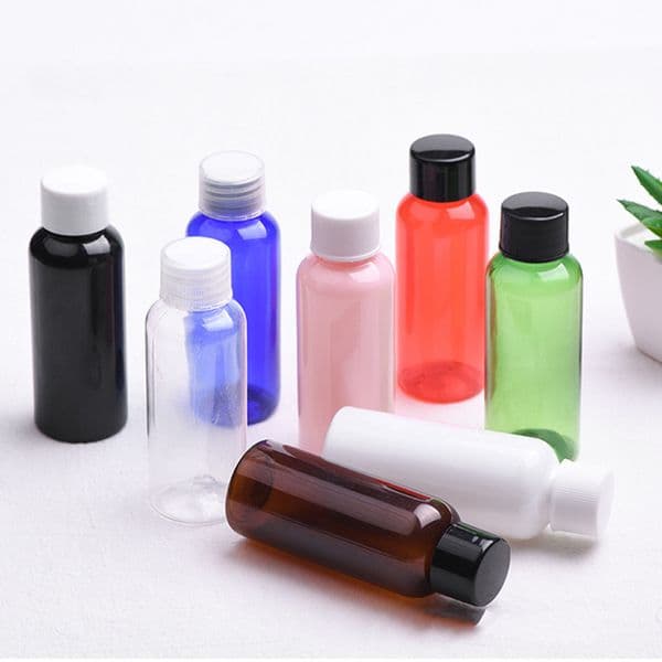 500pcs/lots 50ml White/Black Plastic Screw Lid 1.7oz Empty Clear PET Round Cosmetic Packaging Bottle Travel Refillable Container