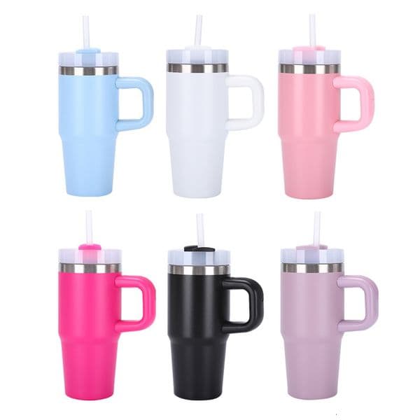 Bestseller 14oz Reusable with Handle and Straw Stainless Steel Travel Mug Tumbler Insulated Car Cup Keep Drinks Cold Mini ddmytues