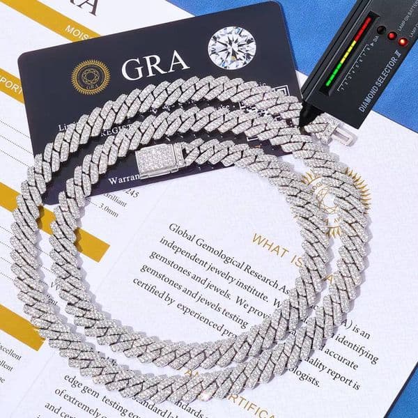 With GRA Certificate Heapest Cuban Chain 6mm10mm Hiphop 925 Silver Moissanite Ice Out Cuben Necklace for Men Jewelry
