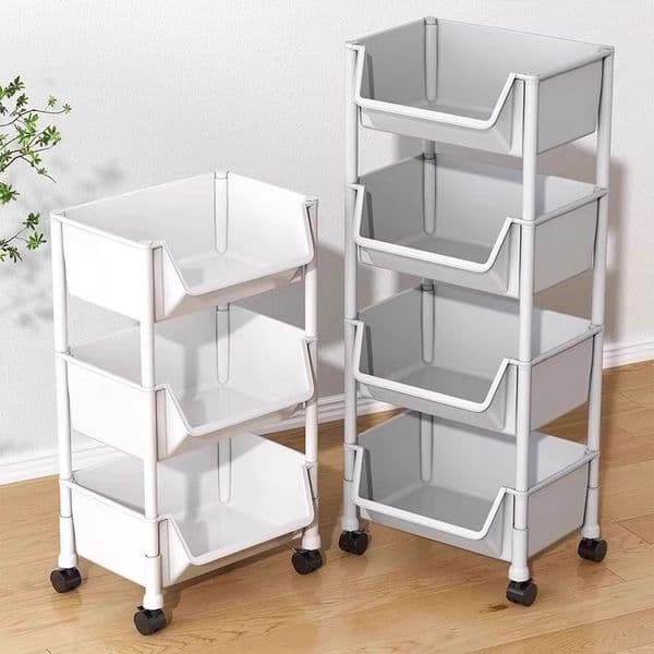 Small cart storage rack, floor standing kitchen, mobile snacks, bathroom, multi-layer bedside storage rack, toy vegetable storage rack
