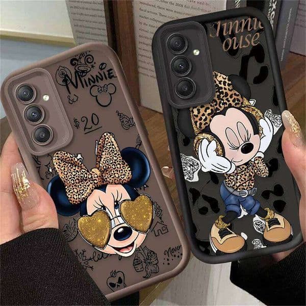 TPU Case For Samsung Galaxy A56 A36 A26 A16 A06 A15 A25 A35 A55 5G S25 S24 S23 Ultra S22 S21 Plus FE Leopard Print Minnie