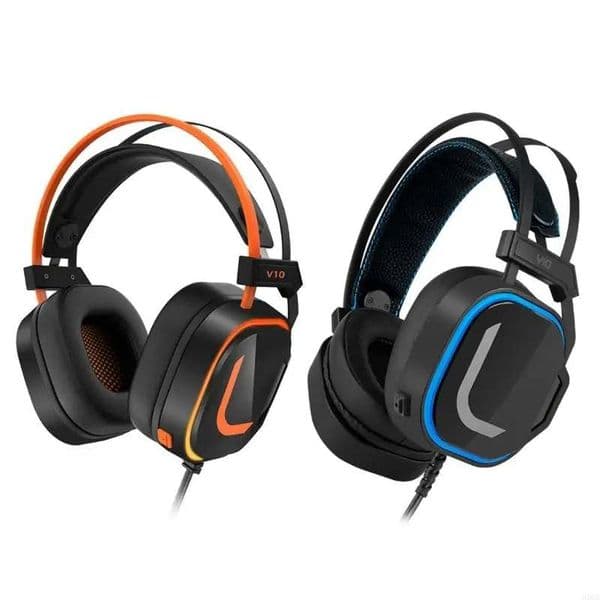 Ergonomic Gaming Headphones with Color Lights Surround Sound Over-Ear Wired Headset Gamer for PC Gaming Xbox with Breathable Ear Muffs