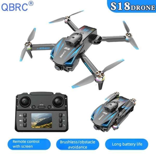 S18 Drone HD Aerial Photography Brushless with Screen Remote Control Aircraft Quadcopter Long Battery Life