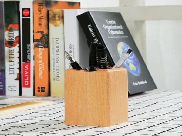 solid wood pen holder wooden office supplies desktop learning stationery storage pen holder