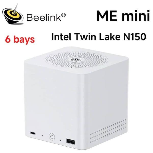 Beelink ME mini NAS Host Intel Twin Lake N150 LPDDR5 12GB 4800MTs 64GB eMMC Multiple OS WiFi6 BT52 Home Storage Soft Router