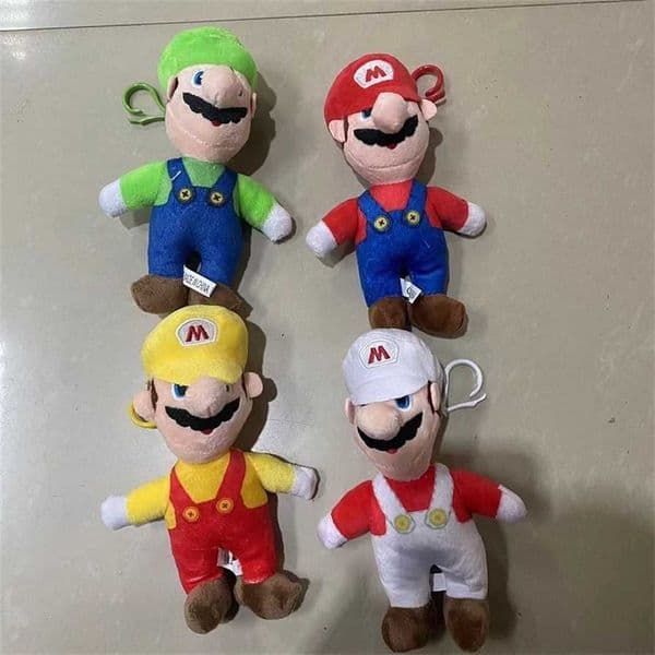 Manufacturers wholesale 4 styles Luigi plush toy key chain animation movie game peripheral backpack key chain pendant childrens gift