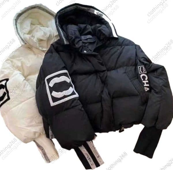 Womans Designer Down Jacket Autumn and Winter Women Puffer Jackets Coat Embroidery C Lapel Hooded Zipper Casual Short Small Parka Giacca WindbreakerR