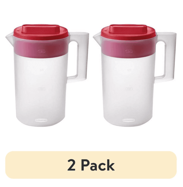 2 packSimply Pour Clear/Red Pitcher Plastic 1 gal