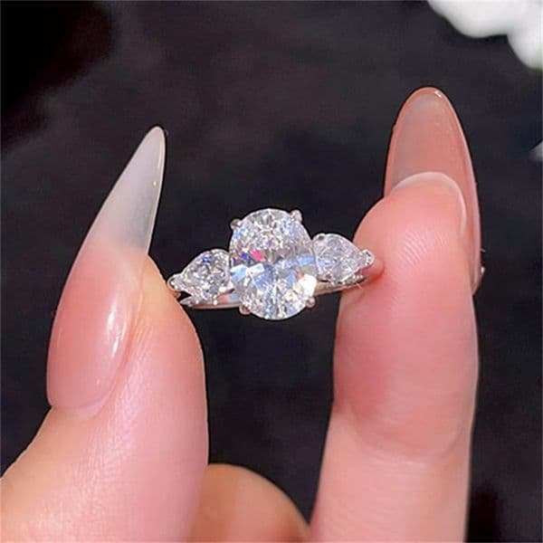 Designer Luxury Moissanite Ring For Woman GRA Certificate S925 Sterling Silver Pear Oval Diamond Love Womens Wed Engagement Rings Jewelry Friend Gift Box Size.00