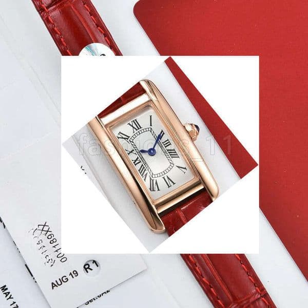 New Lady Watch Woman rose gold case white dial watch Quartz movement dress watches leather strap 08-3 be e8 5f