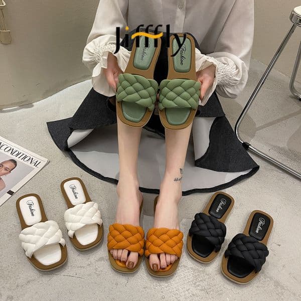 jifffly brand shoes Summer New Flat One-Strap Sandals for Women, Non-Slip Korean Fashion Versatile Women's Sandals for Outdoor Wear Wholesale