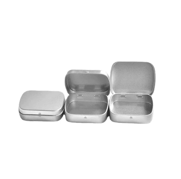 1000pcs small size hinge tin box square silver tin sealing plain tin box SN4360 76575