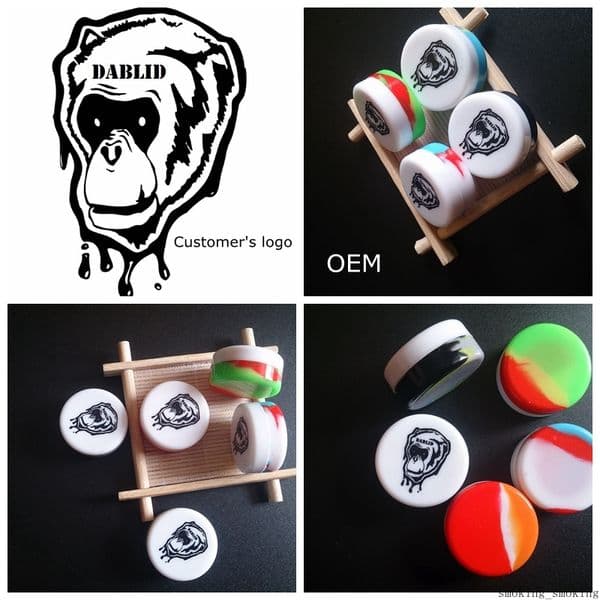 Small Round Colorful Containers silicone box Silicon container dabber 32x15mm 3ml food grade wax jars dab storage rubber FDA Custom
