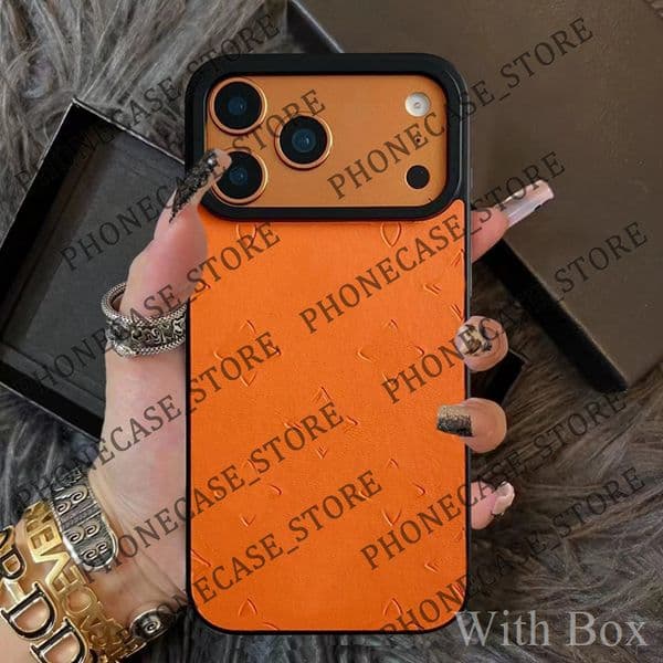 Designer iPhone Phone Case 17 16 Pro Max Luxury Leather Purse 19 18 17Pro 16pro 15pro 14pro 13pro 15 14 13 Plus Air Case with Box Orange Purple Blue Green White Black Red