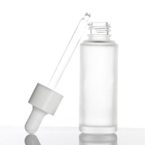 15ml 30ml frosted clear glass dropper bottle eye essential oil serum glass bottle with white dropper