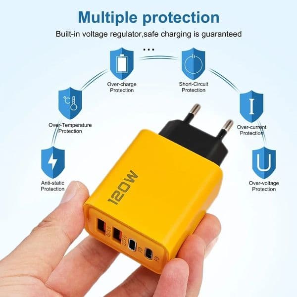 4 Ports USB C PD 3.0 Charger Quick Charge Type C USB Phone Chargers Fast Charging Adapter Pd For iPhone Samsung Xiaomi Huawei for Smartphones