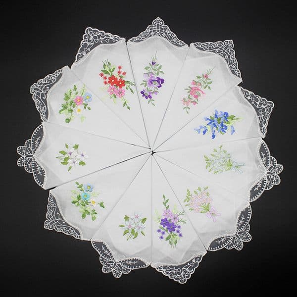 intage Cotton Handkerchief Girl Napkin Embroidered Napkin Embroidered Butterfly Lace Flower Handkerchief