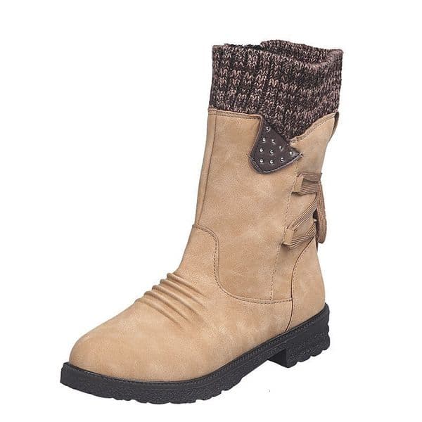 Autumn and Winter New Cotton Shoes Luxury Boots Designer Comfortable Low Heel Square High Round Head snow boots Women s