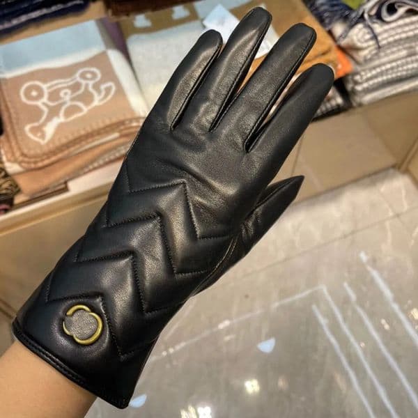 Five Fingers Gloves Classic Lambskin Gloves Soft Warm Designer Gloves Women Genuine Leather Gloves Mittens Cashmere Inside Touch 10.30