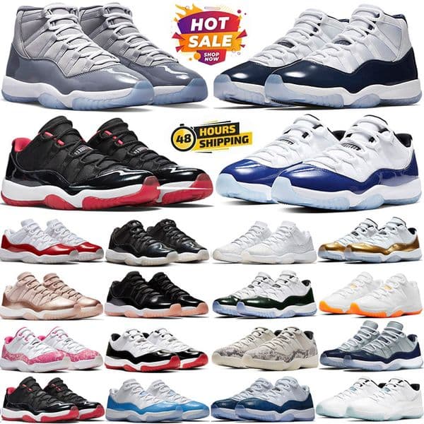Designer 11 Basketball Shoes OG 11s Cherry Cool Grey Mens Womens Trainers Bred Gamma Blue Pure Violet Low 25th Anniversary Concord Space Jam Midnight Navy Sneakers
