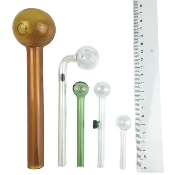 Goodsstore Glass Oil Burner Pipes Set 185mm 150mm 100mm 60mm Colorful Thick Oil Smoking Pipe Glass Straw Tube