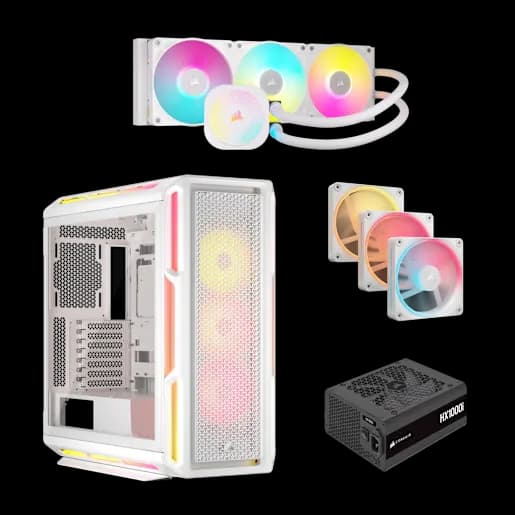 CORSAIR iCUE Link 5000T LX White All-in-One Bundle