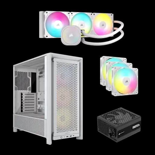 CORSAIR FRAME 4000D RS ARGB White All-in-One Bundle