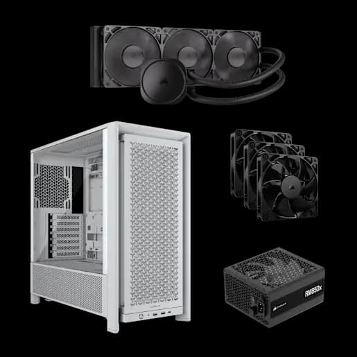 CORSAIR FRAME 4000D RS White All-in-One Bundle