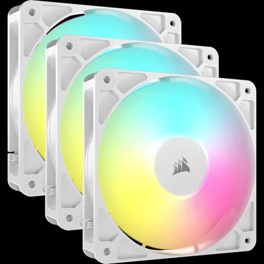 CORSAIR RS120 ARGB 120mm PWM Fans - Triple Pack - White (Revival Series)
