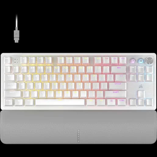 CORSAIR K70 PRO TKL High-Performance Hall Effect Programmable Gaming Keyboard with Rapid Trigger - White