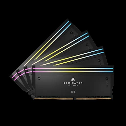 CORSAIR Kit di memoria DDR5 DRAM DOMINATOR TITANIUM RGB 64 GB (4x16 GB) 6000 MT/s CL36 Intel XMP – Black