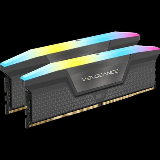 CORSAIR VENGEANCE® RGB 64GB (2x32GB) DDR5 DRAM Up To 5600MT/s CL40 Memory Kit - GREY