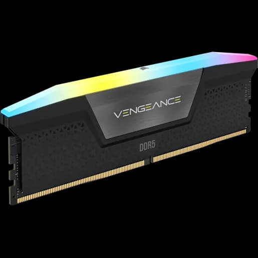 CORSAIR VENGEANCE® RGB 8GB (1x8GB) DDR5 DRAM Up To 5200MT/s CL40 Memory Kit - Black