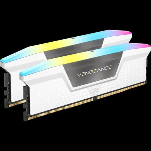 CORSAIR VENGEANCE® RGB 64GB (2x32GB) DDR5 DRAM Up To 6400MT/s CL32 Memory Kit - White