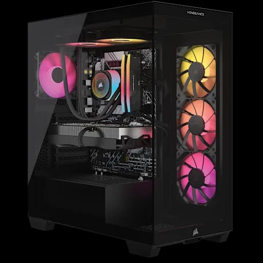CORSAIR VENGEANCE a7500 Gaming PC: AMD Ryzen 9 9900X3D, GeForce RTX 5080, 32GB DDR5, 2TB M.2 SSD, Win11 Home (Refurbished)