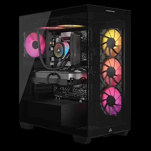 CORSAIR VENGEANCE a7500 Gaming PC: AMD Ryzen 7 9800X3D, GeForce RTX 5070, 32GB DDR5, 1TB M.2 SSD, Win11 Home