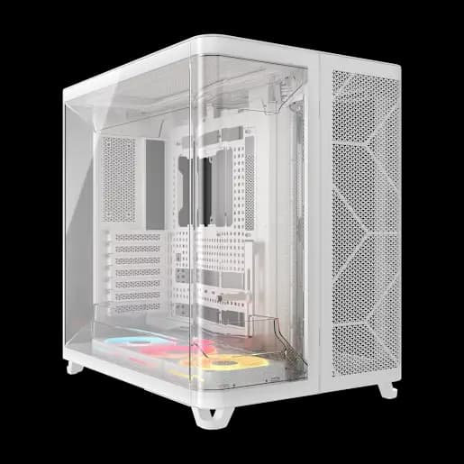 CORSAIR Case per PC mid-tower a tripla camera AIR 5400 LX-R RGB iCUE LINK - Bianco