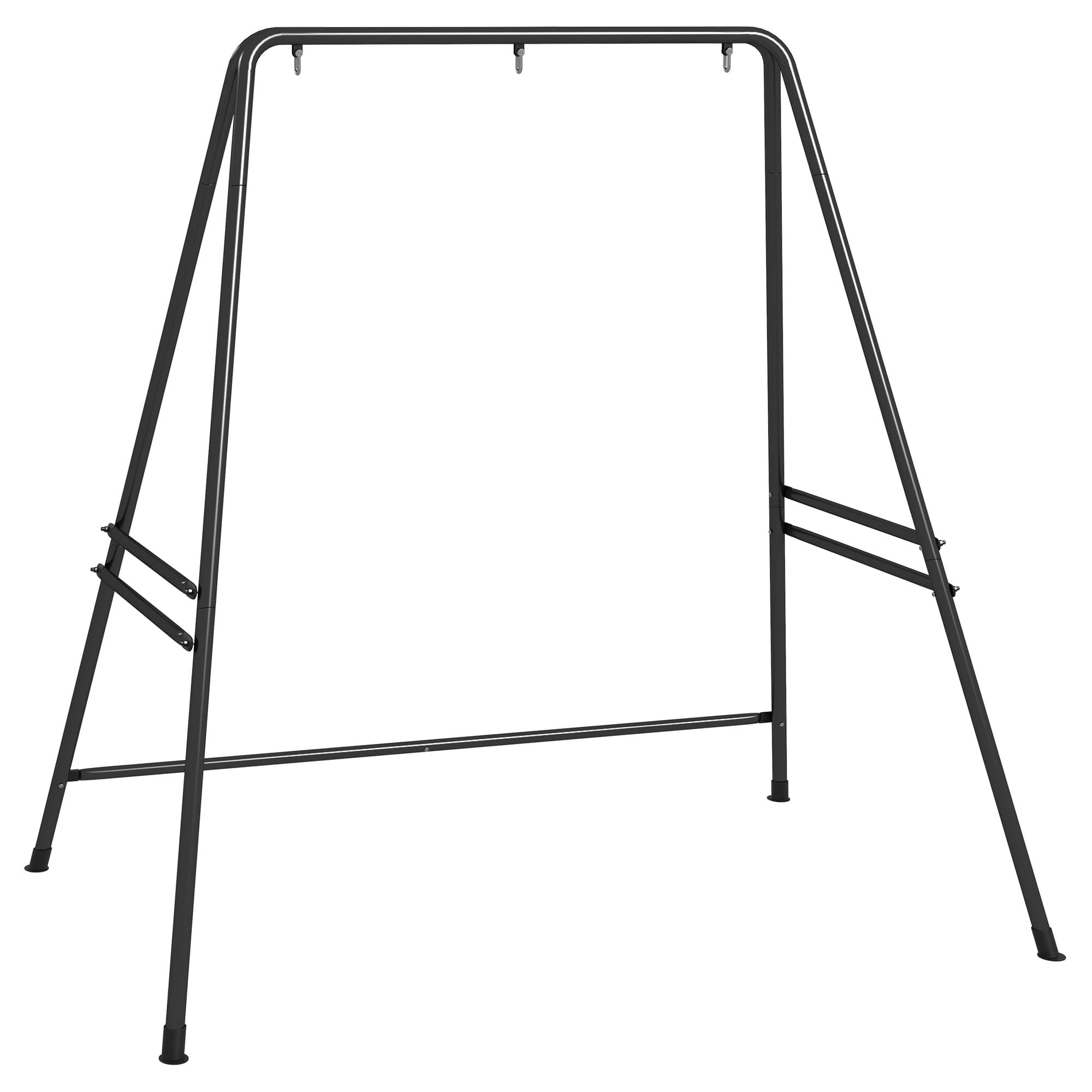 Outsunny Hammock Chair Stand, Hanging Heavy Duty Metal Frame Hammock Stand for Hanging Hammock Air Porch Swing Chair, Egg Chair, Black — detail 1
