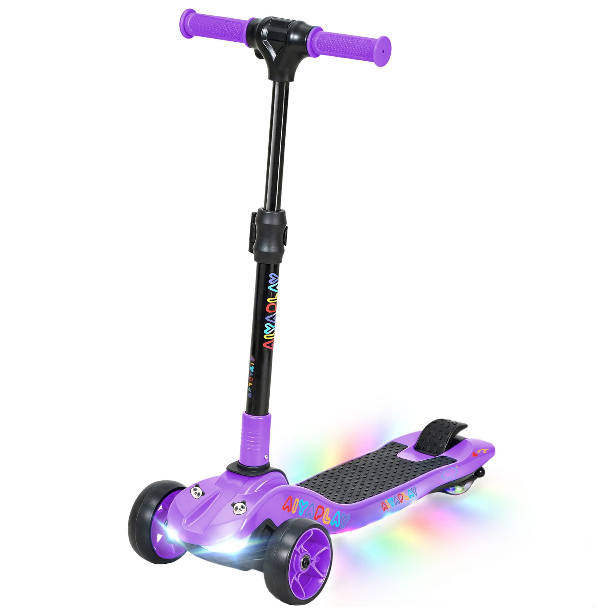 AIYAPLAY Three-Wheel Foldable Electric Scooter for Kids Aged 6-10 Years, Safe & Fun Ride with Durable Design, Purple | Aosom UK
