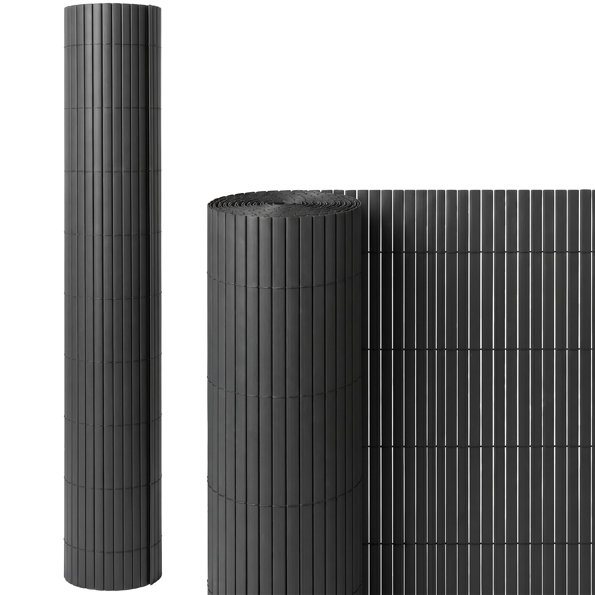 Outsunny 2Pcs Plastic Privacy Screening Fence, 1m x 3 m Waterproof Windbreak Fence, Dark Grey — detail 1