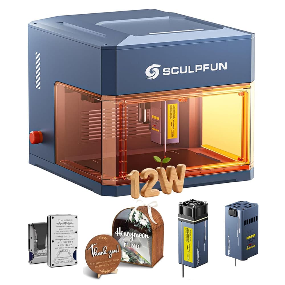 Grawerka laserowa SCULPFUN iCube Ultra Dual Desktop 12W o mocy 1,2 W