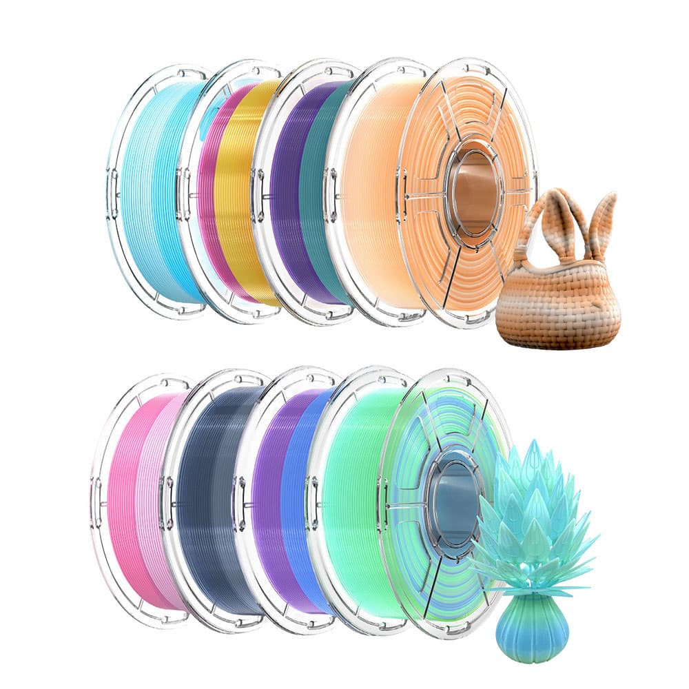 8 kg Filament Mecpow HS PETG – różowo-biały/niebiesko-fioletowy/indygo-biały/niebiesko-zielony/pomarańczowo-biały/niebiesko-biały/różowo-żółty/zielono-fioletowy