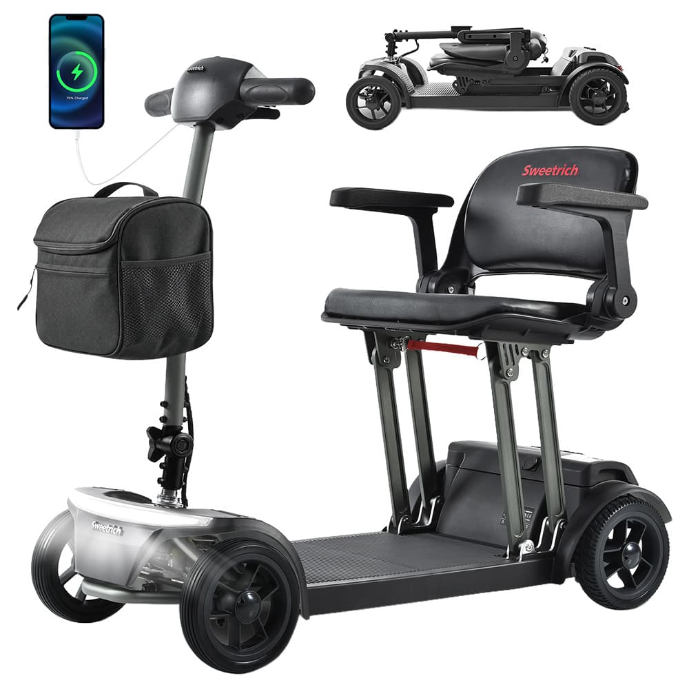 Skuter elektryczny Sweetrich Air Traveller, silnik 180 W, akumulator 24 V 20 Ah, maks. prędkość 6 km, zasięg 24 km