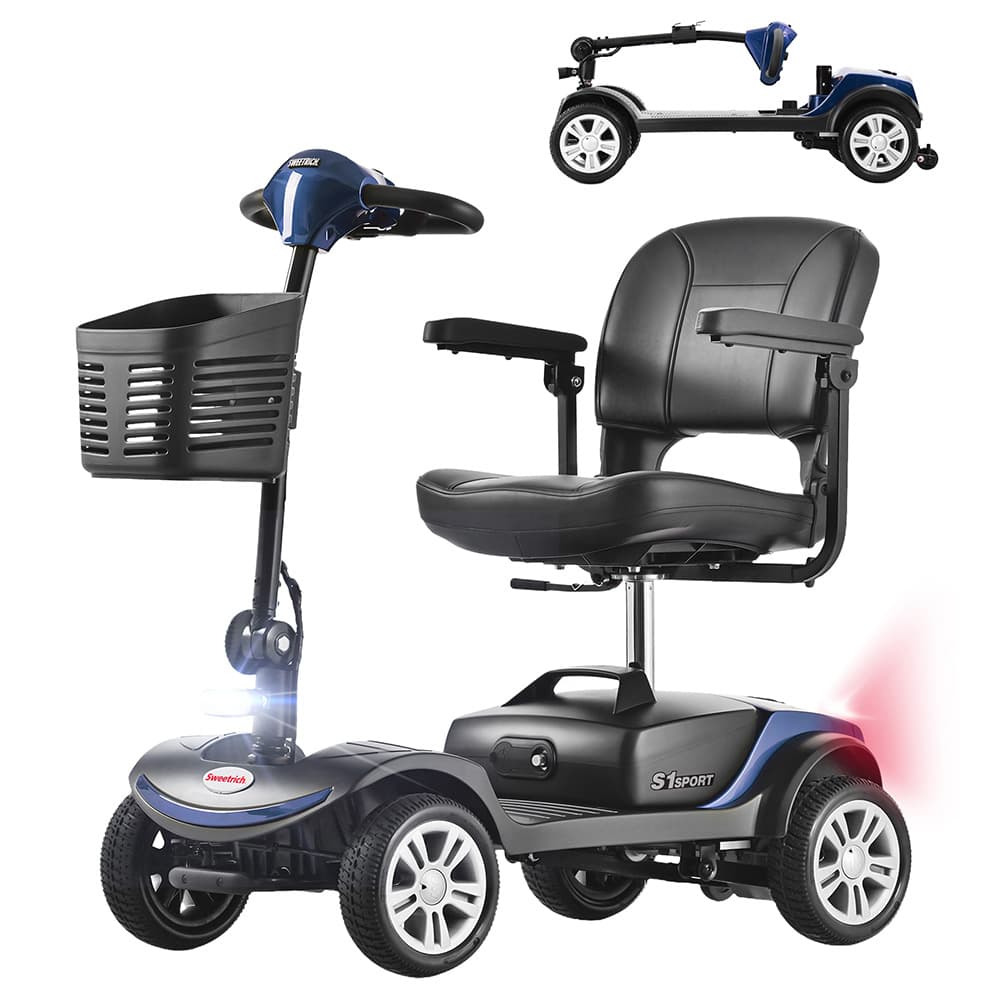 Skuter elektryczny Sweetrich S1 Sport, silnik 300 W, akumulator 24 V 12 Ah, maks. prędkość 8 km/h, zasięg 15 km – niebieski